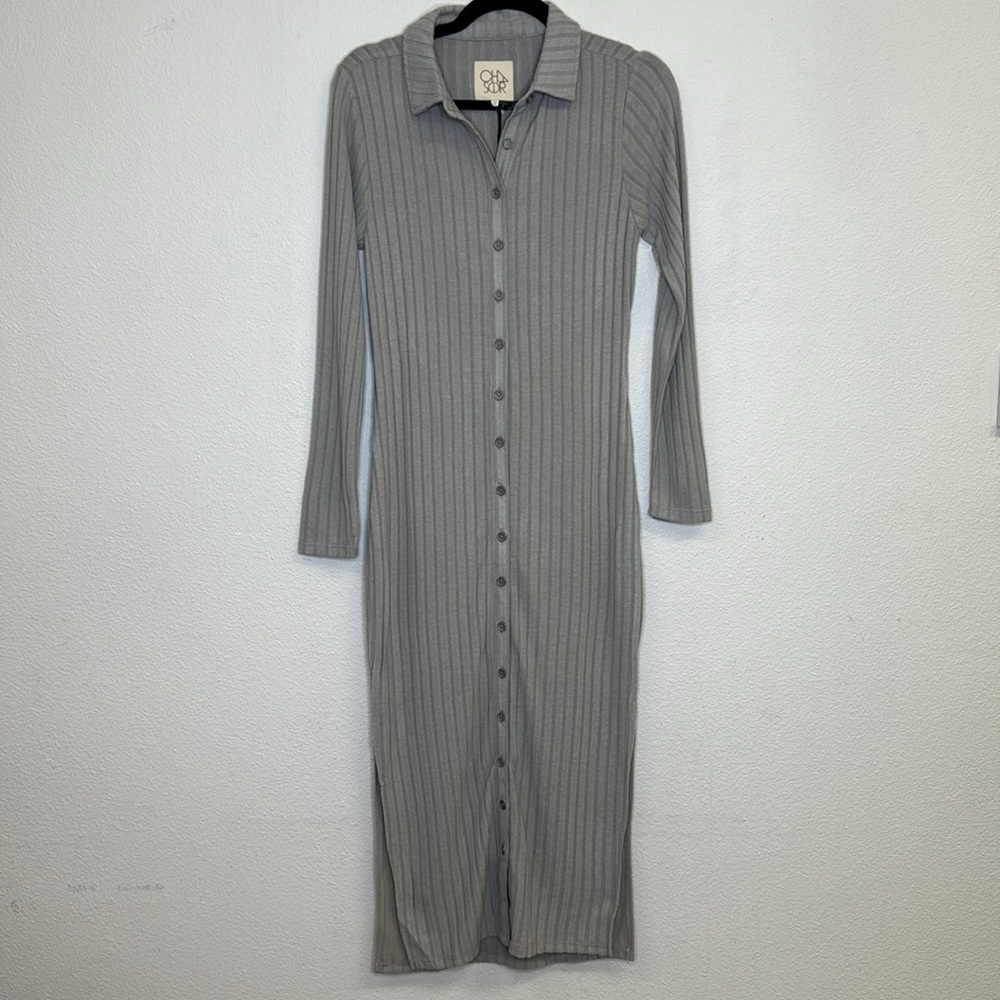 CHASER Long Sleeve Ribbed Dress